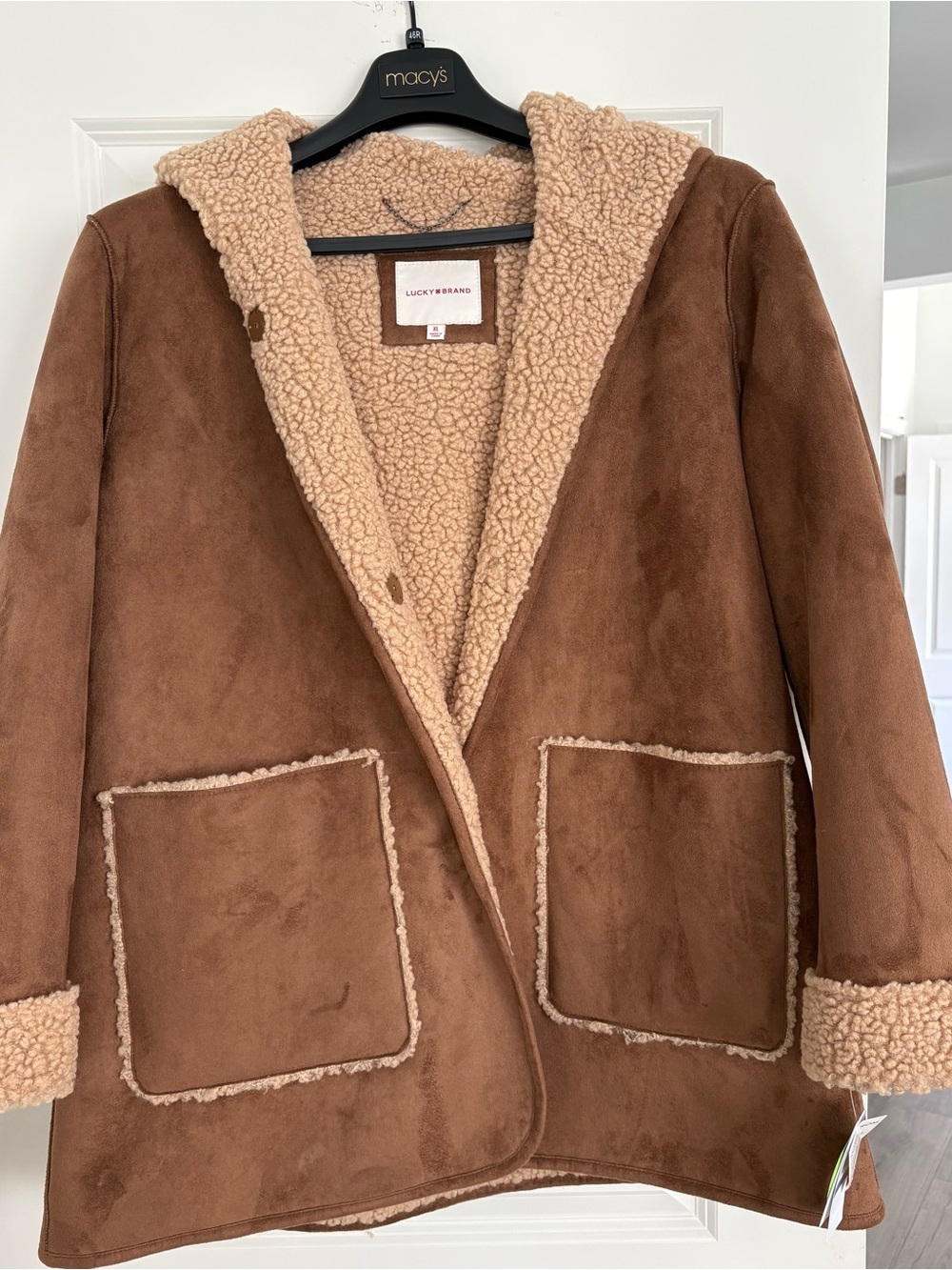 Lucky Brand Teddy Sherpa Jacket in Light Brown